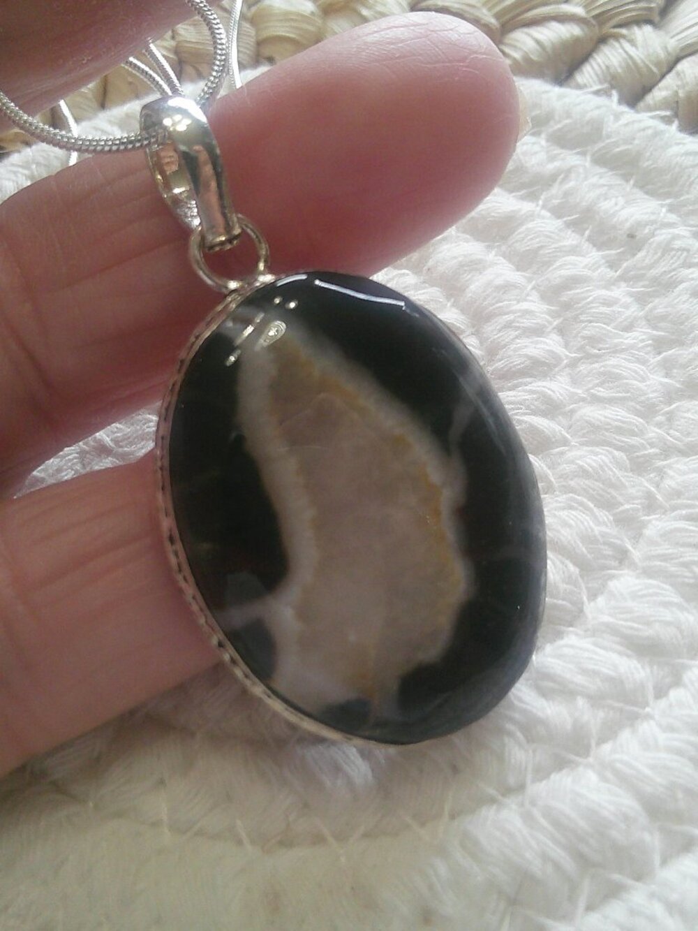 Natural MICHIGAN SEPTERIAN Handmade Sterling 925 Pendant/Chain #272F